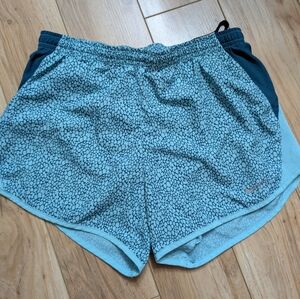 Nike Dri-FIT Women's Running Shorts Blue Mosaic Pebble Print Size XS